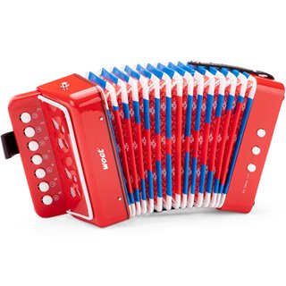 Accordion with music book - red